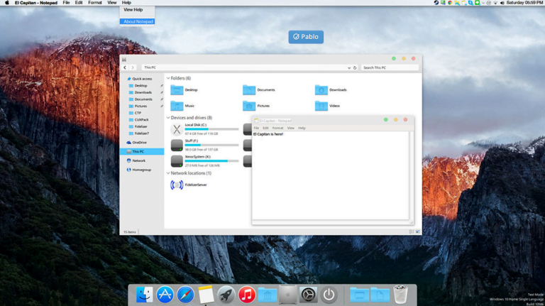 How to get Mac OS X El Capitan Theme on Windows 10