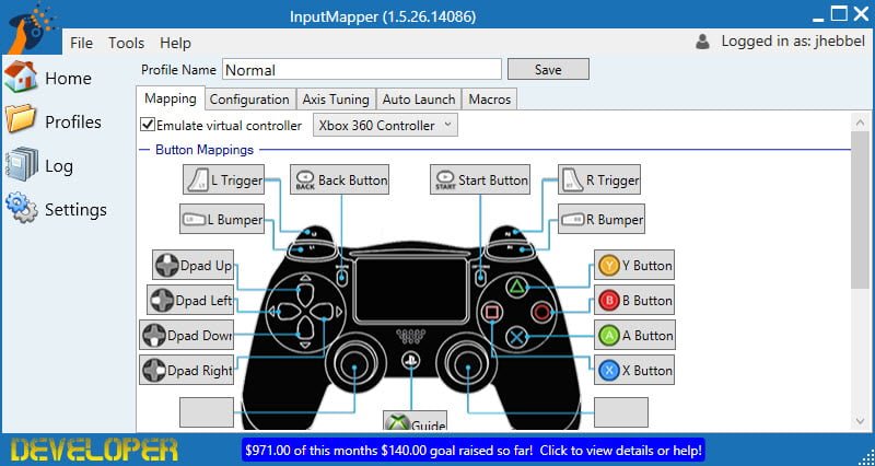 Ps3 controller driver windows 10 configure button mapping tool
