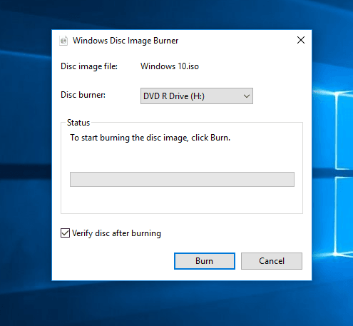 windows disc image burner 10